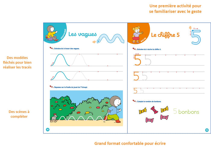 T'choupi Mon cahier ardoise effaçable - Ma petite section