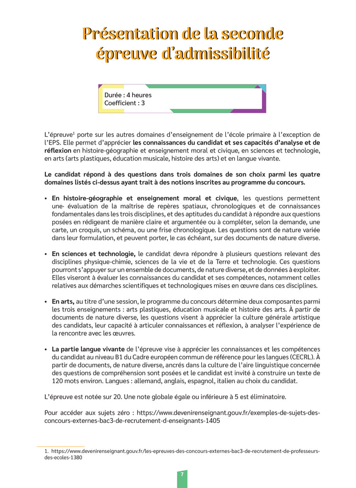 Mon cahier d'entraînement - 2ème épreuve écrite d'admissibilité