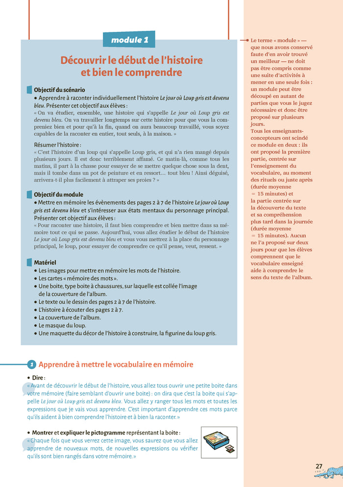 Narramus - Apprendre à comprendre et à raconter : Le jour où Loup Gris est devenu bleu GS-CP + ressources numériques