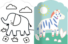 Coloriages fluo - Animaux de la savane