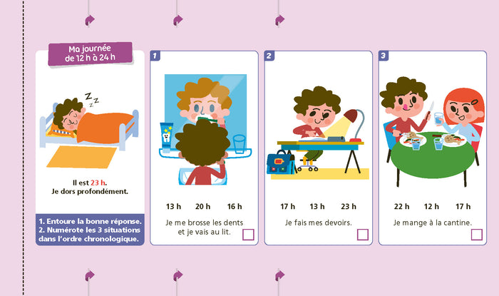 Super forts pour lire l'heure du CP au CE2