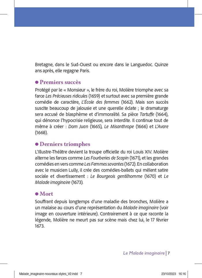 PCL collège - Le Malade imaginaire