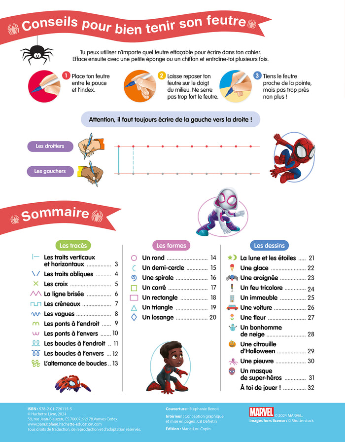 Disney - Spidey et ses amis extraordinaires - Mon cahier effaçable - Mes premiers tracés