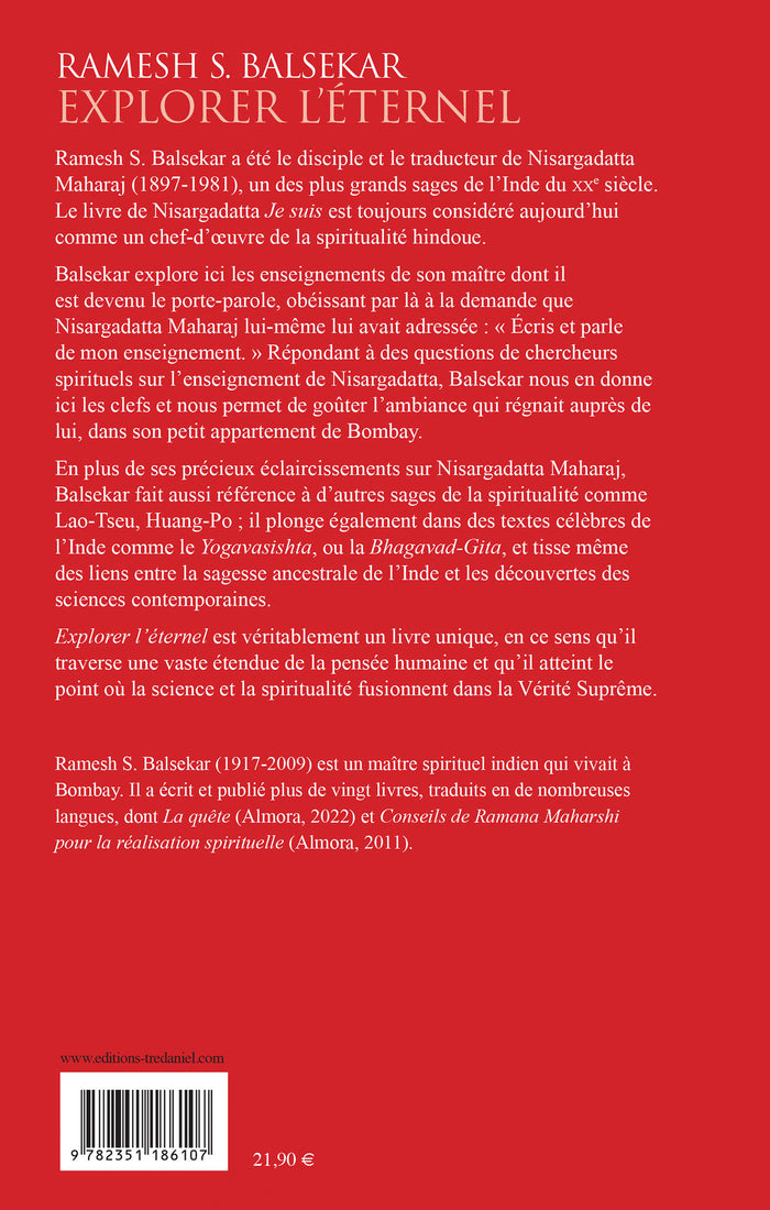 Explorer l'éternel - Essais sur l'enseignement de Nisargadatta Maharaj