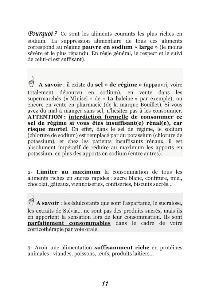 Quelle alimentation avec la cortisone ?