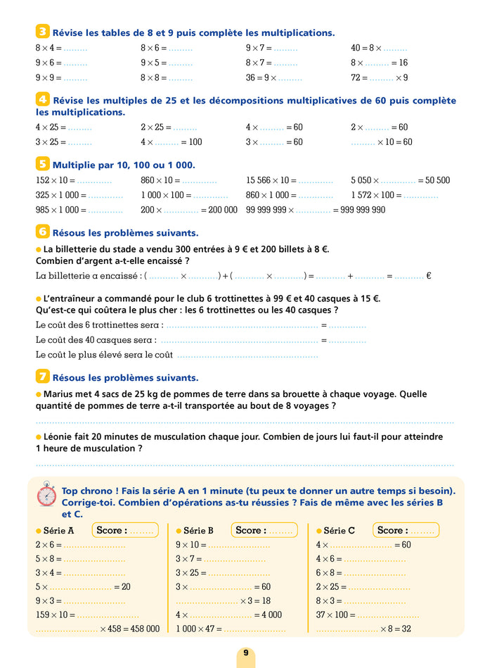 Mon cahier de calcul mental CM1-CM2