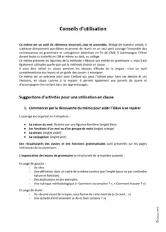 Mon mémo pour réussir en grammaire CM