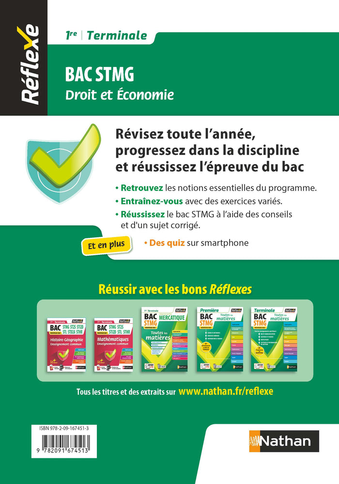 Guide - Droit et Économie - 1re/Tle STMG - Réflexe - 2024