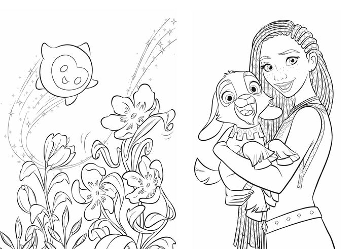 Wish, Asha et la bonne étoile - Mes Coloriages avec Stickers