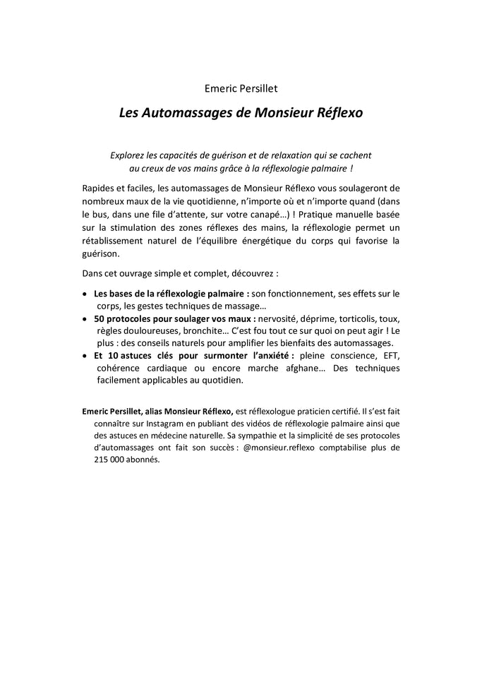Les auto-massages de monsieur Réflexo