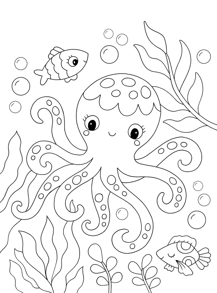 Bloc à colorier : Sous l'eau