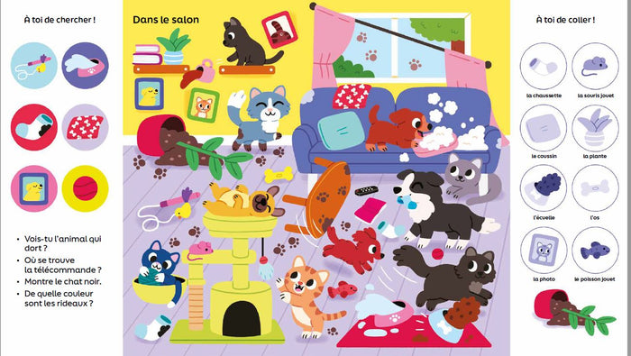 101 choses à trouver et à coller: Les animaux familiers