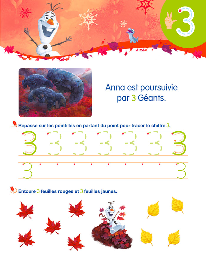 La Reine des Neiges 2 - Mon cahier effaçable - J'écris les nombres