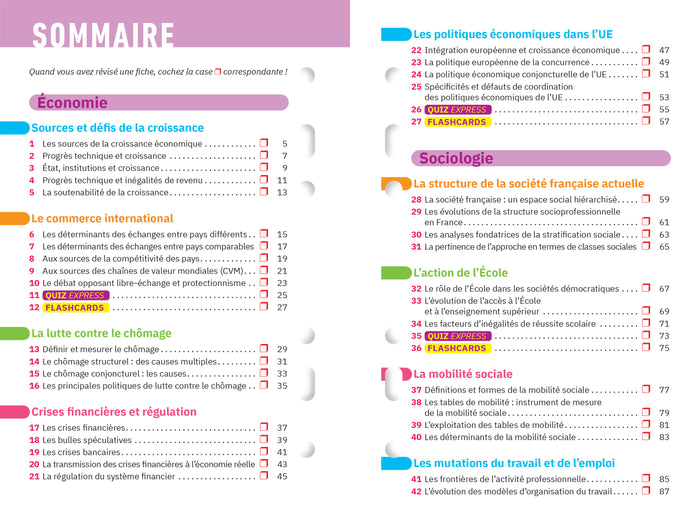 Fiches bac - SES Tle (spécialité) - Bac 2025: tout le programme en fiches de révision détachables
