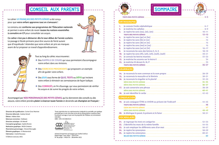 Le francais des petits genies : Tout le CP