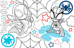 SPIDEY ET SES AMIS EXTRAORDINAIRES - Coloriage Géant - L'aventure à colorier - MARVEL