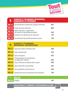 Tout le Diplôme Infirmier en fiches mémos - DEI - UE 1.1 à 6.2 - IFSI - Entrainement révision 3e Ed