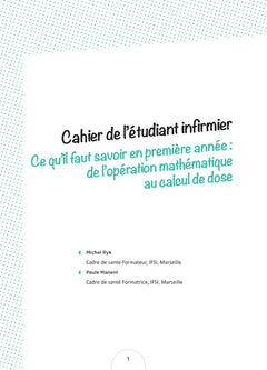 Cahier de l'étudiant Infirmier - Calcul de doses