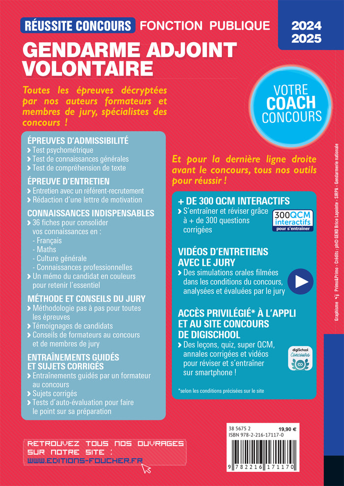 Réussite Concours - Gendarme adjoint volontaire - APJA et EP- 2024-2025 - Préparation complète