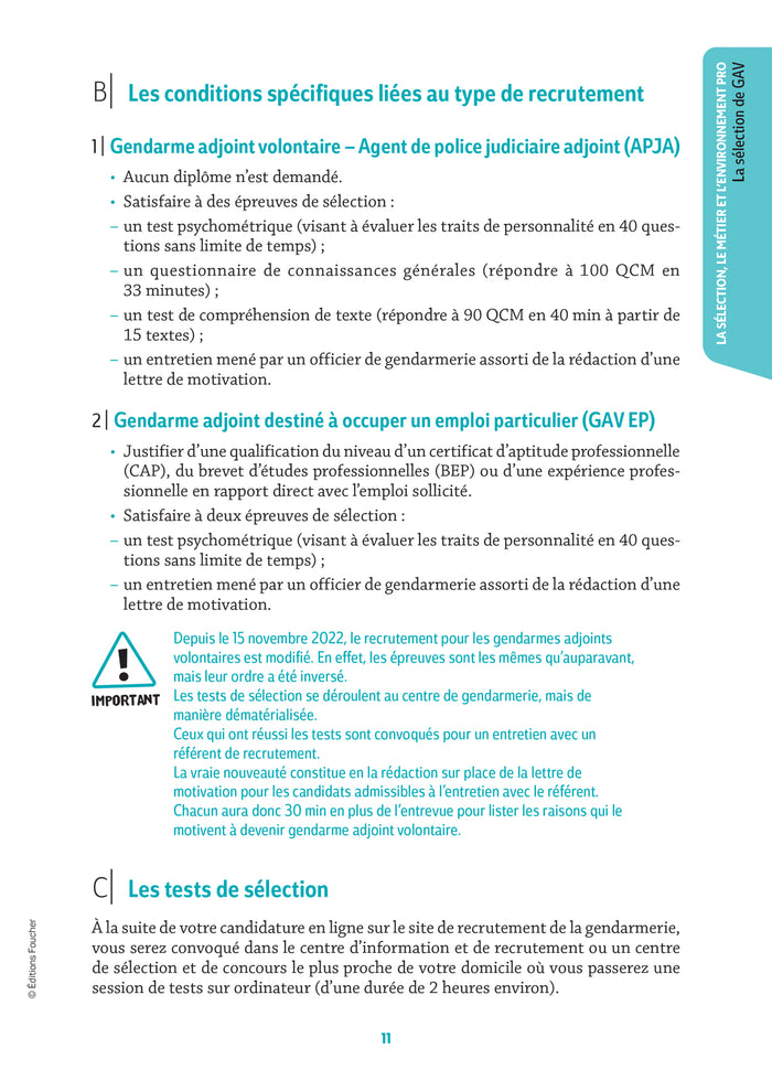 Réussite Concours - Gendarme adjoint volontaire - APJA et EP- 2024-2025 - Préparation complète