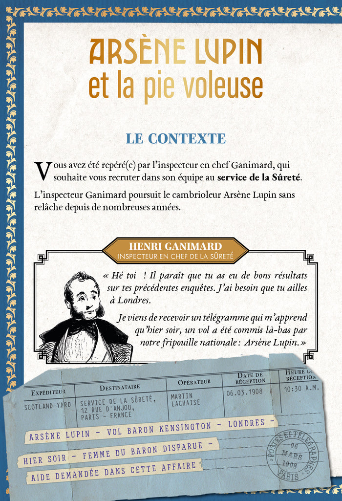 Escape game adultes Arsène Lupin et la pie voleuse