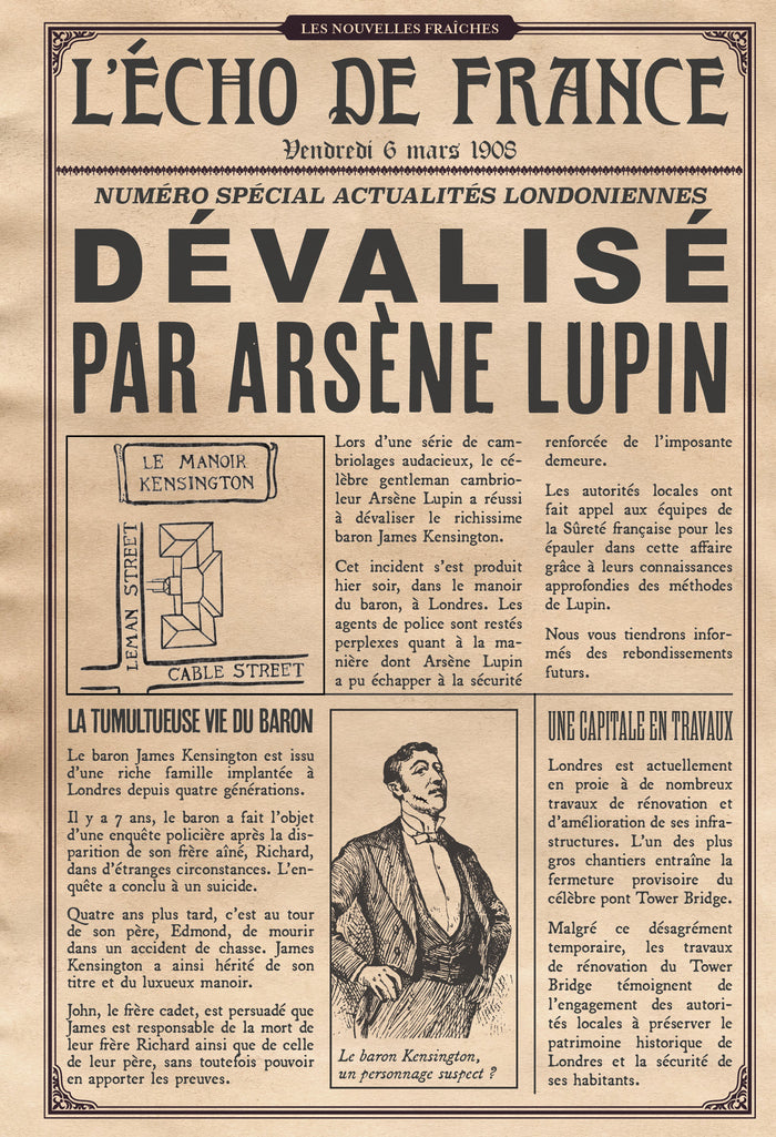 Escape game adultes Arsène Lupin et la pie voleuse