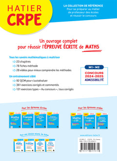 Mathématiques - CRPE 2024-2025 - Epreuve écrite d'admissibilité