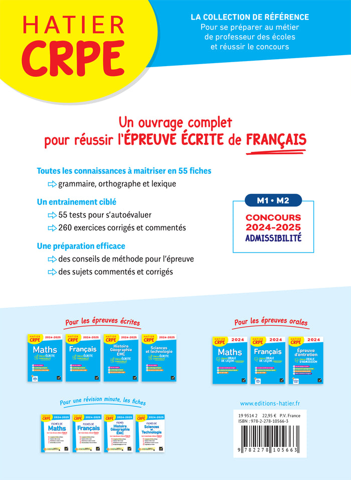 Français - CRPE 2024-2025 - Epreuve écrite d'admissibilité