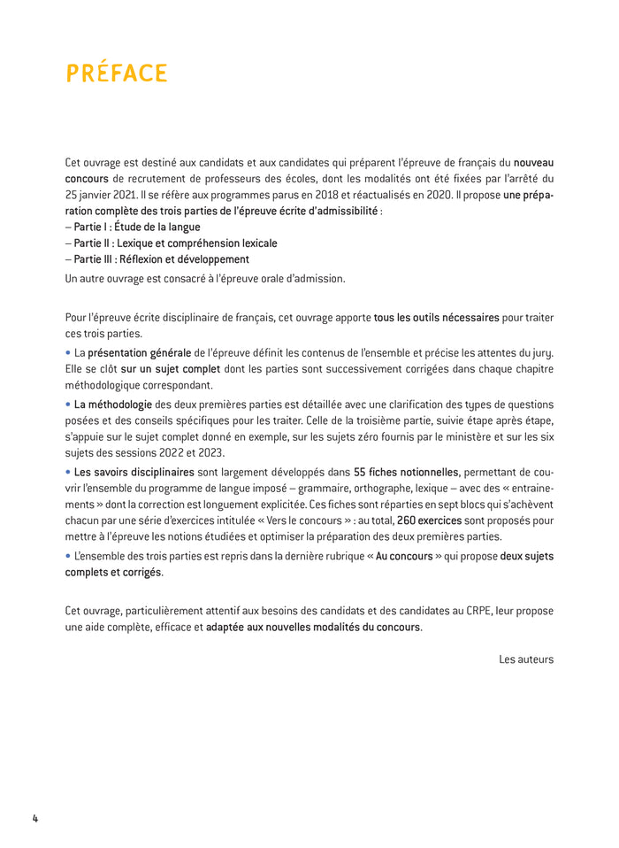 Français - CRPE 2024-2025 - Epreuve écrite d'admissibilité