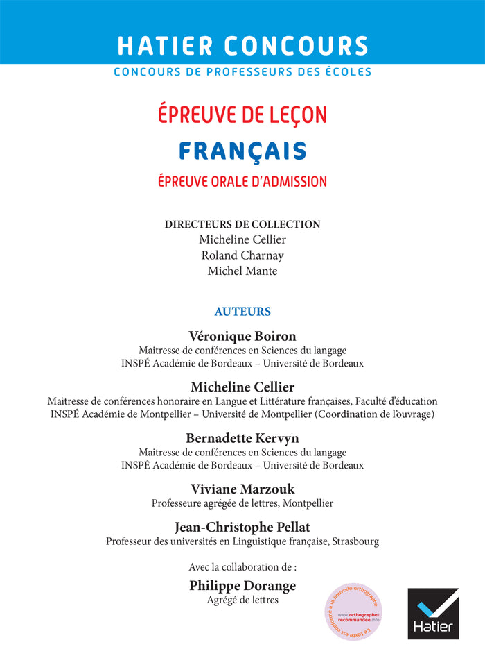 Français - CRPE 2024-2025 - Epreuve orale d'admission