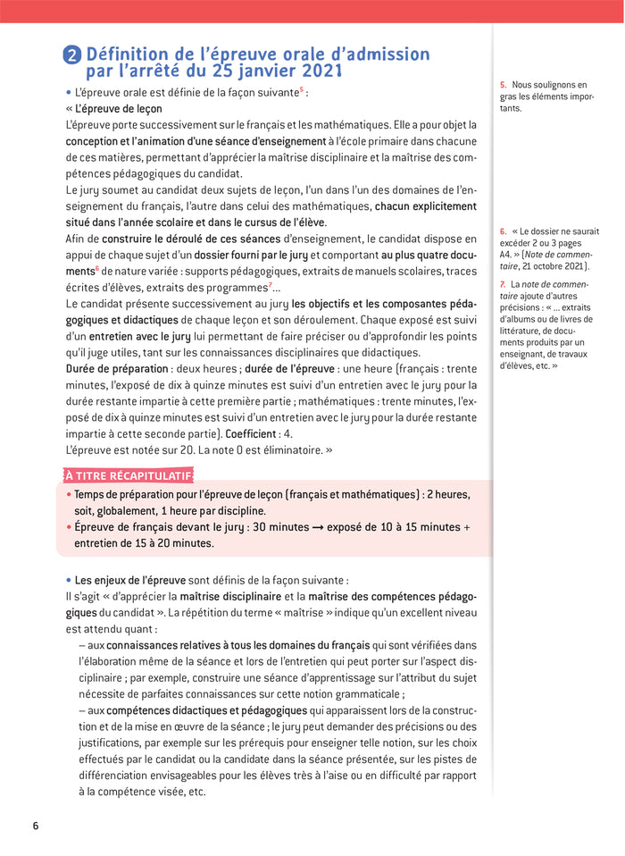 Français - CRPE 2024-2025 - Epreuve orale d'admission