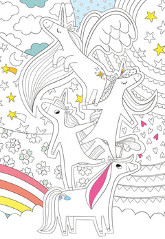 Coloriages Fabuleuses licornes - pochette 6 feutres pailletés