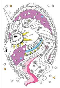 Coloriages Fabuleuses licornes - pochette 6 feutres pailletés