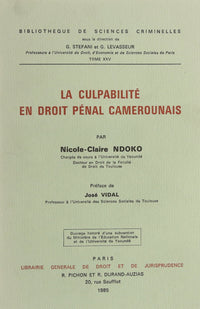 La culpabilité en droit pénal camerounais