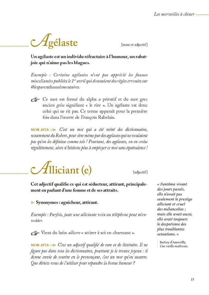 Miscellanées, l'élégance de la langue française