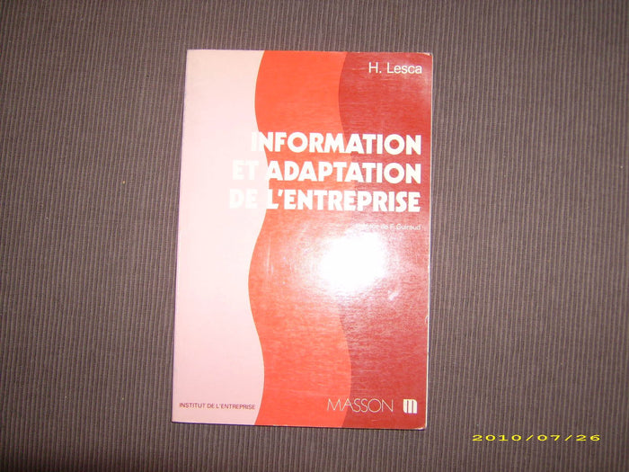 Information et adaptation de l'entreprise