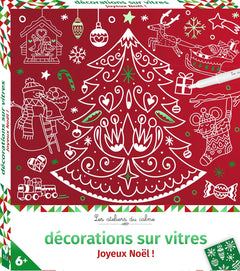 Décorations sur vitres Joyeux Noël ! - boîte avec accessoires