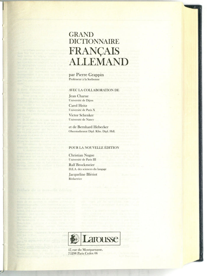 Grand dictionnaire français allemand [et allemand-français