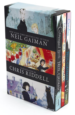 Neil Gaiman/Chris Riddell 3-Book Box Set: Coraline; The Graveyard Book; Fortunately, the Milk