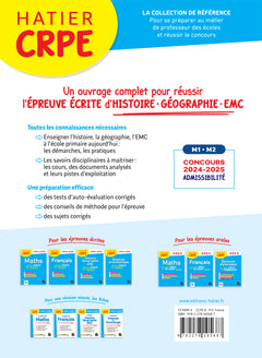 Histoire-Géographie-EMC- CRPE 2024-2025 - Epreuve écrite d'admissibilité