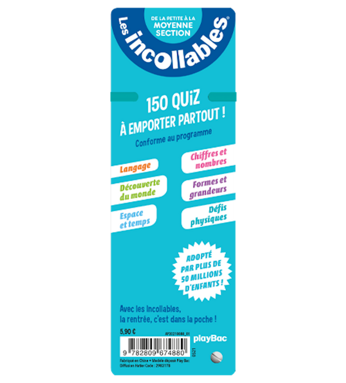 Les incollables - 150 quiz pour réviser - De la moyenne à la grande section 4/5 ans