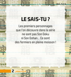 Mini calendrier 365 jours avec Dragon Ball Z