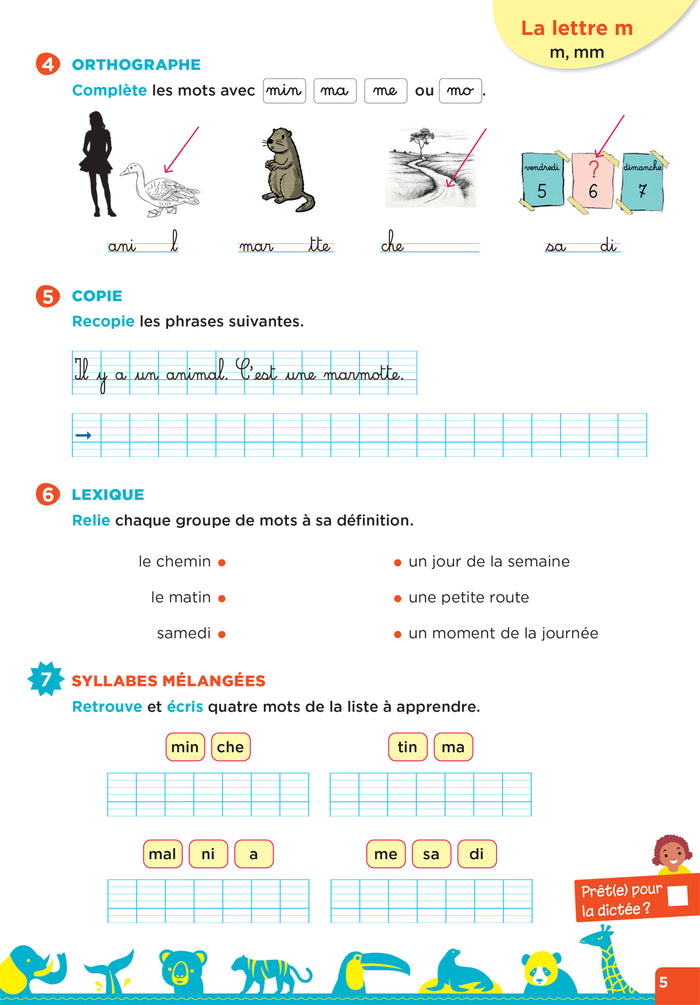 En route pour la dictée ! CE1 - Les animaux du monde