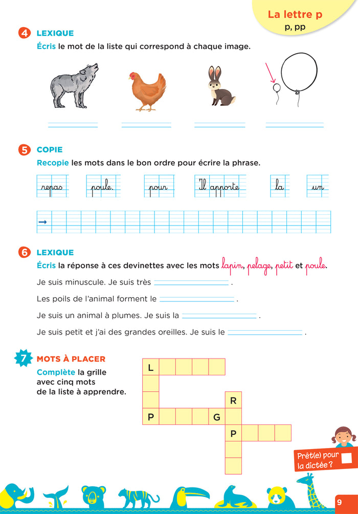 En route pour la dictée ! CE1 - Les animaux du monde