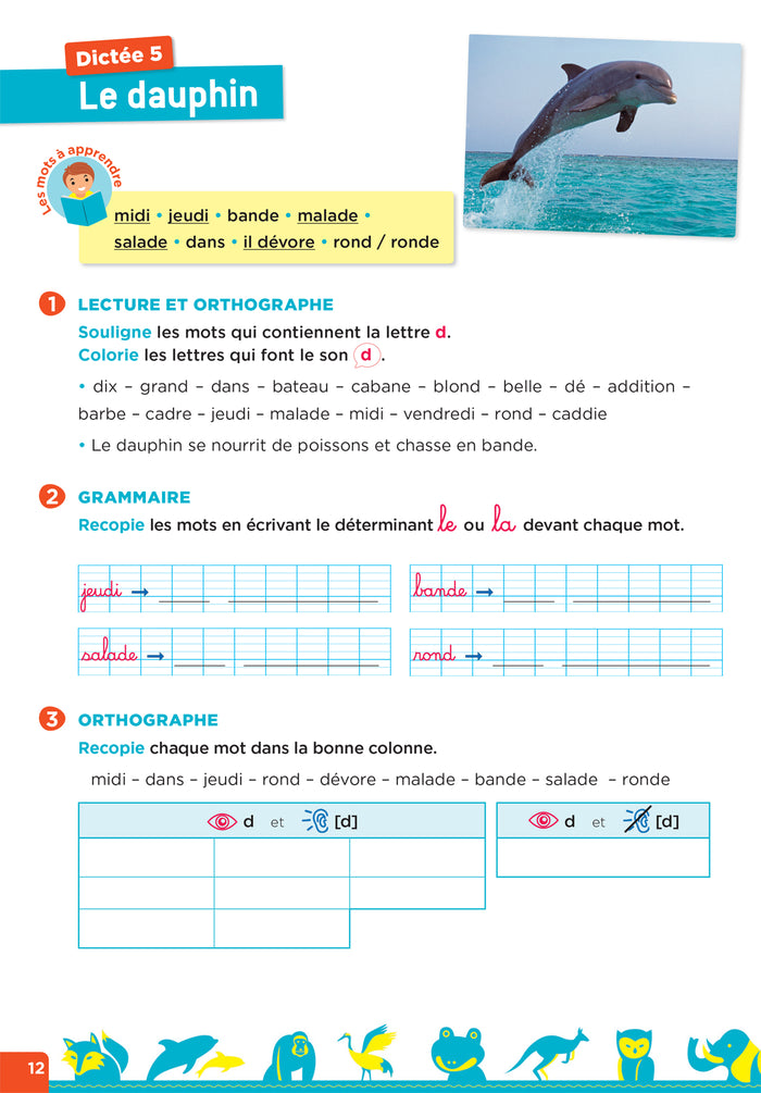 En route pour la dictée ! CE1 - Les animaux du monde