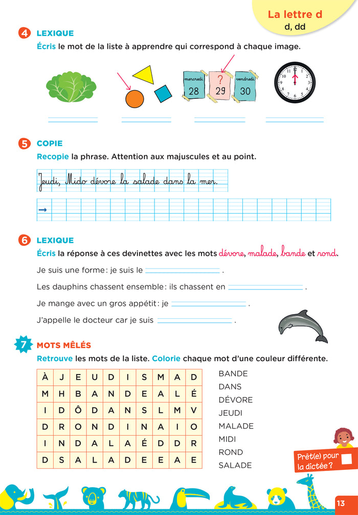 En route pour la dictée ! CE1 - Les animaux du monde
