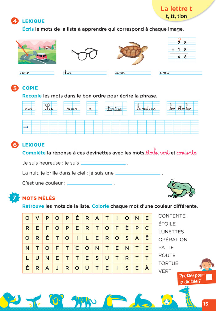 En route pour la dictée ! CE1 - Les animaux du monde