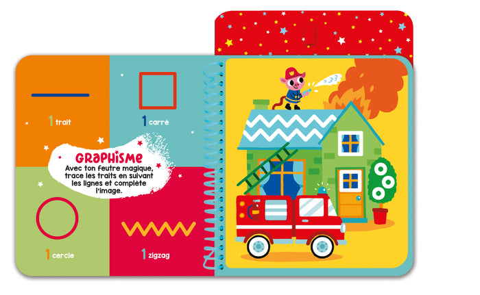 Mon feutre magique Les pompiers - avec feutre à réservoir d'eau