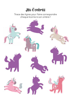 Bloc d'activités avec feutres: les licornes