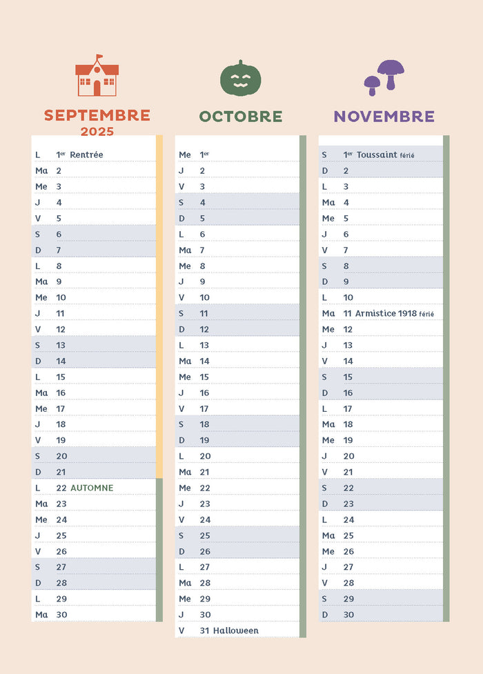 Mon agenda 2025-2026